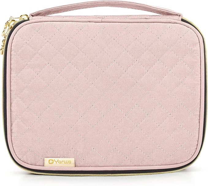 Yarwo Crochet Hook Case, Travel Organizer Holder for Crochet Hooks, Circular Knitting Needles, Knitting Needles (up to 8") and Other Supplies, Dusty Rose (Bag Only, Patented Design)