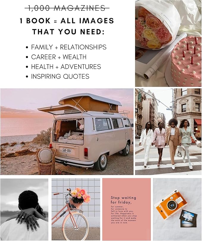 Lamare Vision Board Book for Black Women – 1000+ Vision Board Supplies & Pictures | Vision Board Kit, Magazines for Vision Board & Collage Book - Visualize & Manifest Life Goals
