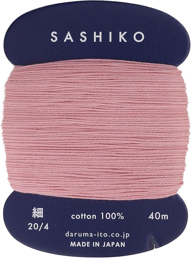 Sashiko Thread Thinner Weight 40m Col. 211"Greyish Pink Japanese Embroidery & Quilting by Yokota