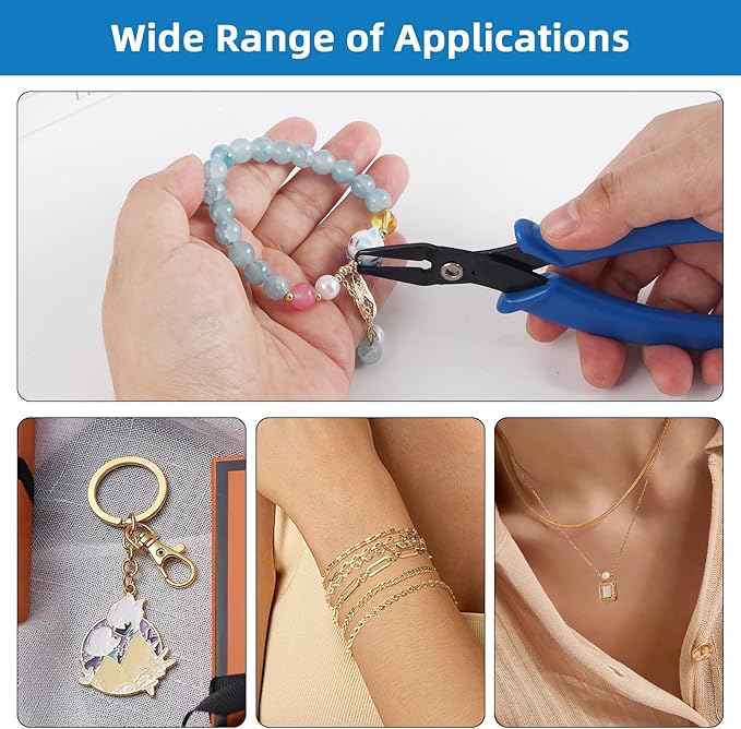Split Ring Pliers Jewelry Making Tools Jump Ring Opener Tool Keychain Pliers for Opening Split Rings Jump Rings Jewelry Plier for Bracelet Fishing Beading DIY Craft Jewelry Making Supplies