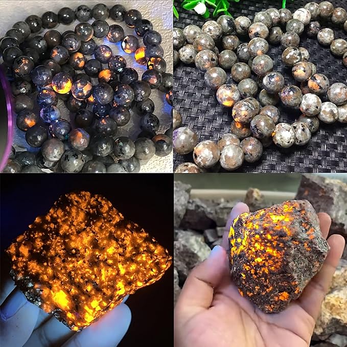 44pcs 8mm Natural Flame Yooperlite Stone Beads Round Healing Energy Power Stone Beads for Jewelry Making DIY Bracelet Necklace Earrings 15" (Flame Stone, 8mm)