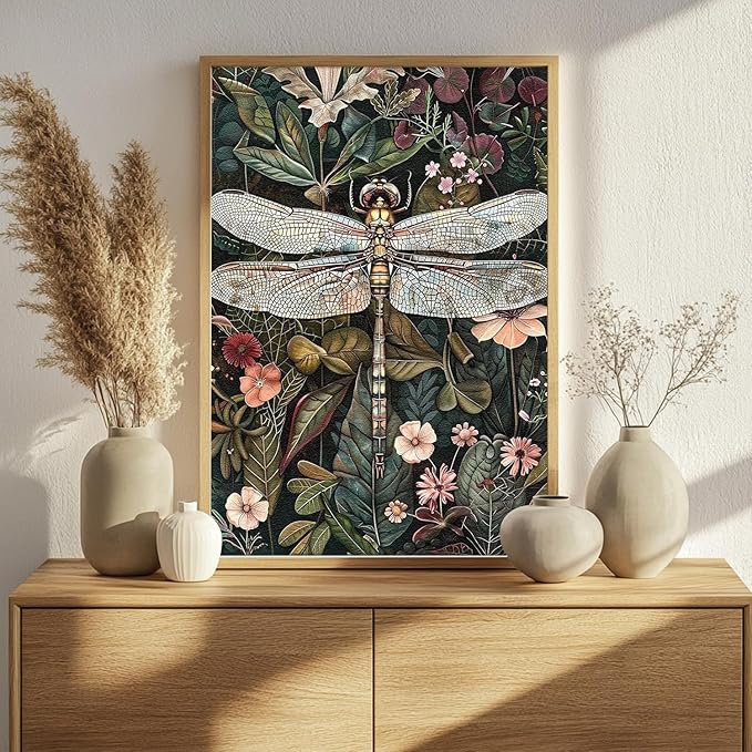 EIBEILI 2 Pack Diamond Painting Kits for Adults, 5D Diamond Art Painting, DIY Dragonfly Butterfly Diamond Dots Art Kits, Full Round Drill Diamond Art Kits for Adults for Home Wall Decor, 12x16 inch