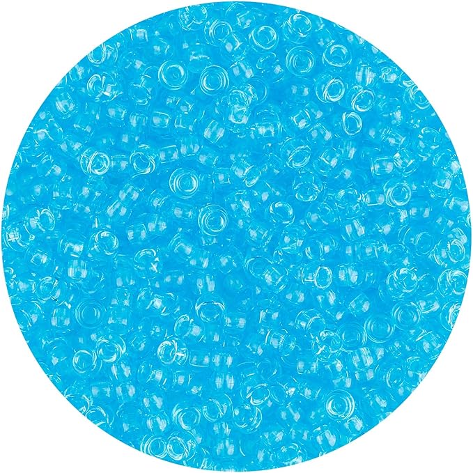 pony beads 1100 pcs, beads for jewelry making, beads for bracelets making, hair beads, bracelet beads, plastic beads for crafts, hair beads for braids for girls (trans-blue)