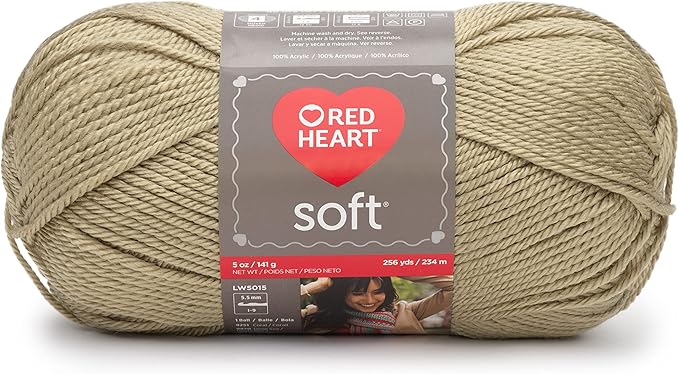 Red Heart Soft Wheat Yarn - 3 Pack of 141g/5oz - Acrylic - 4 Medium (Worsted) - 256 Yards - Knitting/Crochet