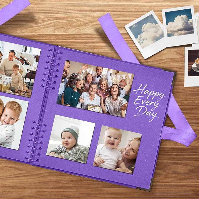 Scrapbook Album 10x10 Inch - Hardcover Kraft Paper Photo Album with 40 Pages, Memory Book for Wedding, Anniversary, Family, Christmas, Baby Shower, Ideal for Preserving Precious Moments