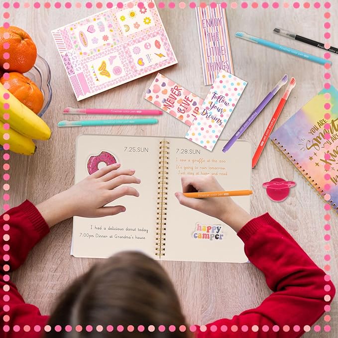 DIY Journal Kit for Girls, Teen Tween Girl Gifts Trendy Stuff, Stocking Stuffers, Scrapbook Supplies Stationery Set, Art Crafts Kit Ideal Gifts for Ages, 8 9 10 11 12 13 14 Year Old Girl