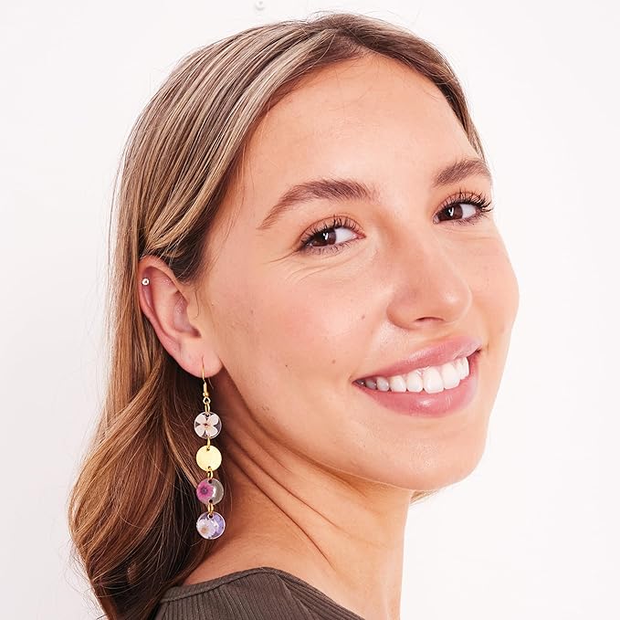 Faber-Castell Pressed Floral Acrylic Earrings - Create 3 Earrings, Jewelry Making Kit and Crafts for Adults, Pressed Floral Earring Making Kit, Easter Basket Stuffers