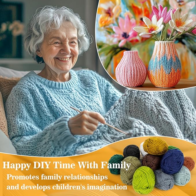 15 Pack x 20g Acrylic Yarn - Soft Knitting Yarn for Crocheting for Crafts Skeins for Crocheting DIY Bulk for Handicraft Knitting Scarves Ideal Gift for Beginners and Adults