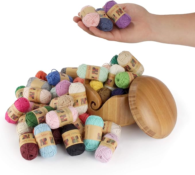 JubileeYarn Cotton Select Bonbon Yarn - 10g/Skein Sport Cotton - Assortment D - 10 Skeins
