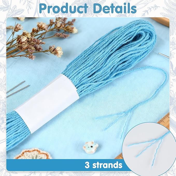 12pcs Sashiko Thread Sashiko Kit Sashiko Skein 262.46 Yards 6 Colors Natural Plant Dyed Sashiko Cotton Embroidery Thread Japanese Quilting & Embroidery Sashiko Kit Supplies 100% Cotton