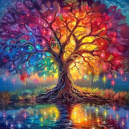 mrpwnle Tree of Life Diamond Art Kits for Adults-Diamond Painting Kits for Adults Beginners, 5D Full Drill Diamonds Painting, DIY Gem Art Crafts Kit Home Wall Decor Gifts 12x12inch