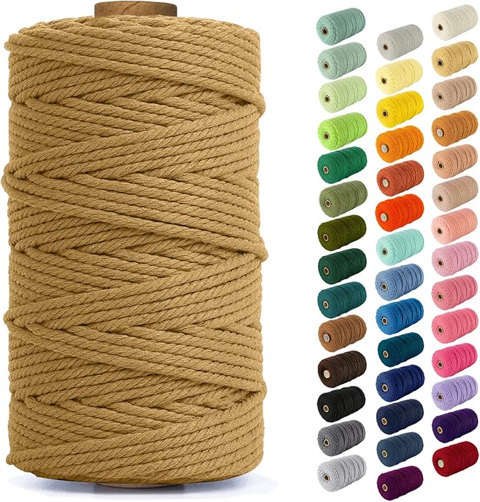 Nook Theory Macrame Cord - 4mm 109 Yards Cotton Rope, 3mm 5mm Yarn, String for Crafts, Perfect for Macrame Wall Hanging and Boho Decorations (Oatmeal)
