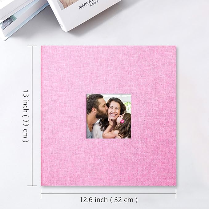 Vienrose Large Photo Album Self Adhesive for 4x6 8x10 10x12 Pictures Linen Scrapbook Album DIY 40 Blank Pages with A Metallic Pen