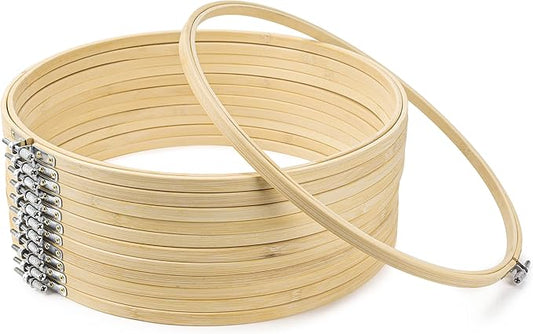 giemson embroidery hoop 12 inch 12 pieces large embroidery hoops bamboo circle cross stitch hoop for embroidery art craft sewing