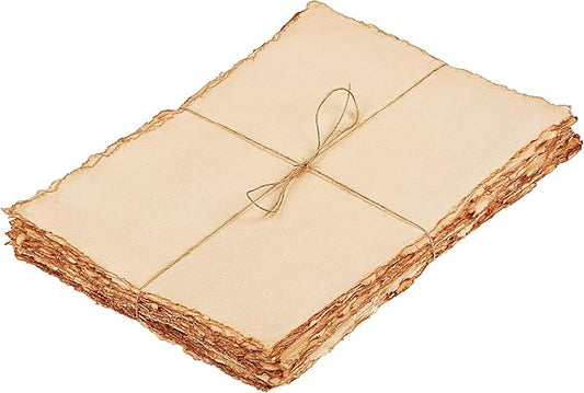 LEATHER VILLAGE Watercolor Paper- 7.5 X 11 inches - 20 Sheets Watercolor Paper for Drawing, Sketching, Wedding Cards & Crafts - 150 GSM Thick Deckle Edge Virgin Cotton Handmade Paper - Vintage