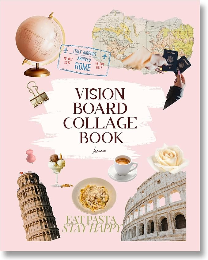 Lamare Vision Board Collage Book - Vision Board Images, Vision Board Supplies, Vision Board Kit for Manifestation