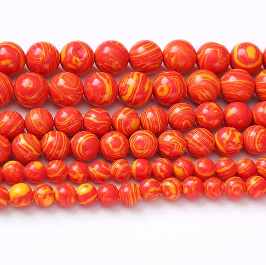 Red Yellow Peacock Turquoise Stone Beads for Jewelry Making DIY Beads Beads for Bracelets Necklaces 10mm 35pcs