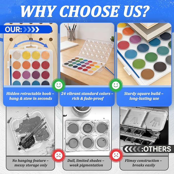 Watercolor Workbooks ，24 Colors Water Books Paint Set，Watercolor Coloring Book for Beginners Art Crafts Painting Kit Nature Scenes Paint Set for Creative Exploration Gift for Adults Teens (Animals)
