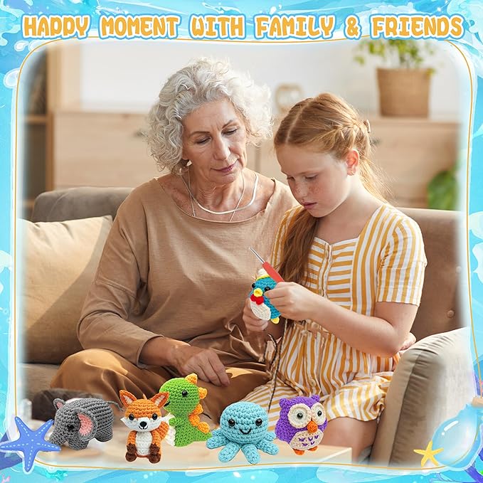 Datunsu 6PCS Crochet Kit for Beginners (Forest)