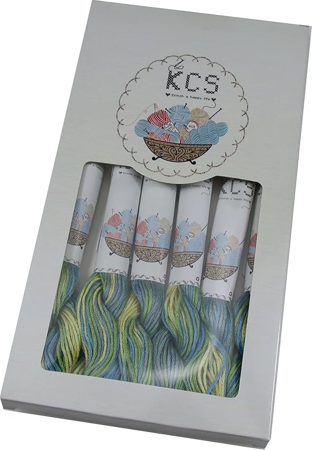 KCS Big skeins of 25 Meters Size 25 Color Variegated Cross Stitch Stranded Threads,6 skeins,4506