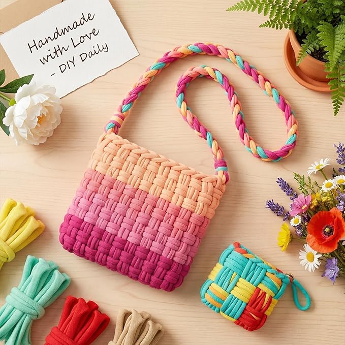 Foyods 120PCS Weaving Loom Refill Loops, 12 Colors Weaving Loops for 7-Inch Weaving Loom & Potholder Loops/Loom Loops/Potholder Loom Loops/Weaving Loom Bands