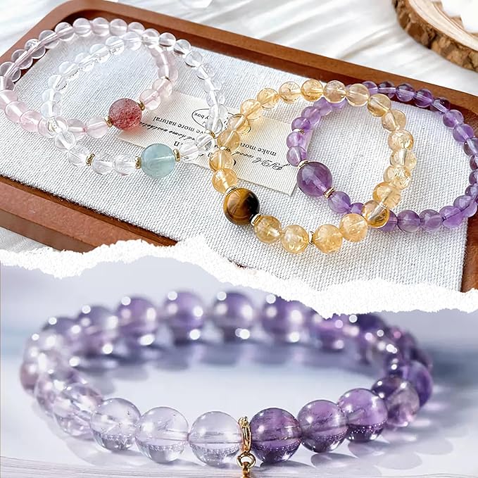 XSEINO About 2800 PCS 4mm Glass Beads Bracelet Making Kit,24 Assorted Violet Elegant Series Colorful Crystal Beads for Bracelet and Jewelry Making and DIY Crafts,Friendship Bracelets