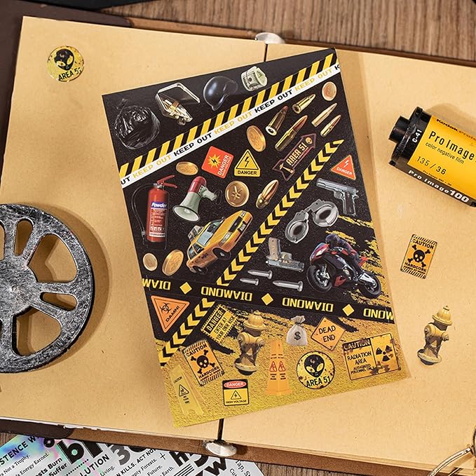 800+ Pcs Y2K Vintage Sticker Book - 30 Sheets Retro Cut-Out Stickers for Junk Journals & Scrapbooking | Ephemera Pack, Journaling Supplies, Craft Embellishments
