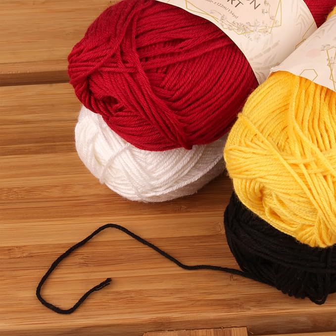 JubileeYarn Bamboo Cotton Sport Yarn - 50g/Skein - Shades of Contrast - 4 Skeins