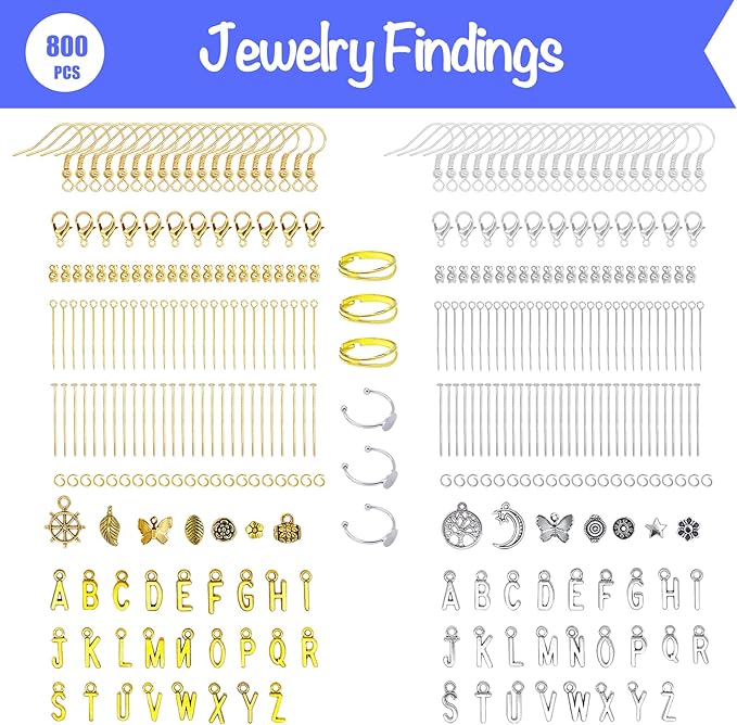 ygorios Jewelry Making Kit for Adults - 1760 PC Crystal Beads, 800 PC Jewelry Findings, DIY Bracelet, Earring