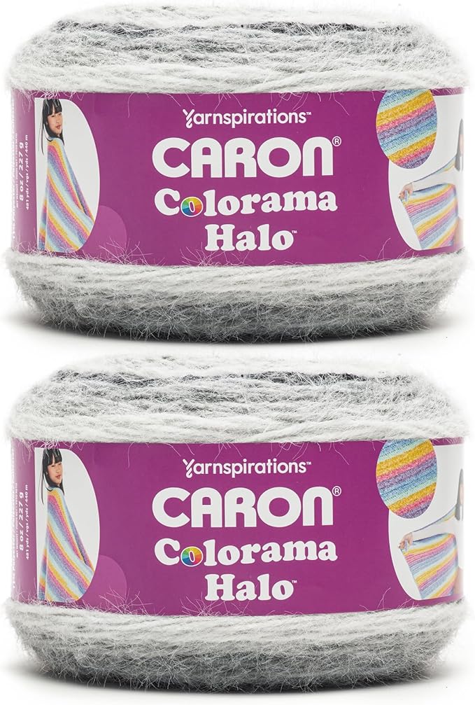 Caron Colorama Halo Striped - 2 Pack of 481 Yards/8 oz Nightshade 71% Acrylic 18% Nylon 11% Polyester Yarn