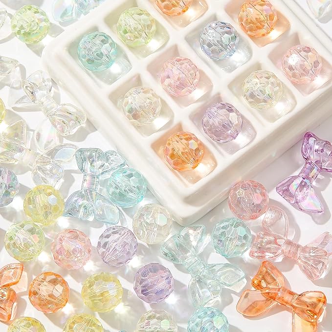 60pcs 16mm Acrylic Beads,Chunk Bubblegum Beads,Beads for Pens,Shine Disco Ball Beads,Jumbo Plastic Beads for Necklace Jewelry Bracelets DIY Crafts Making (Transparent Color)