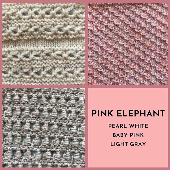 Cotton to The Core Worsted Weight Yarn for Crocheting, 3-Pack (654Yds / 300G), Free Patterns, Beginners Friendly - Soft Cotton Yarn for Knitting - #4 Medium Worsted Weight - Pink Elephant