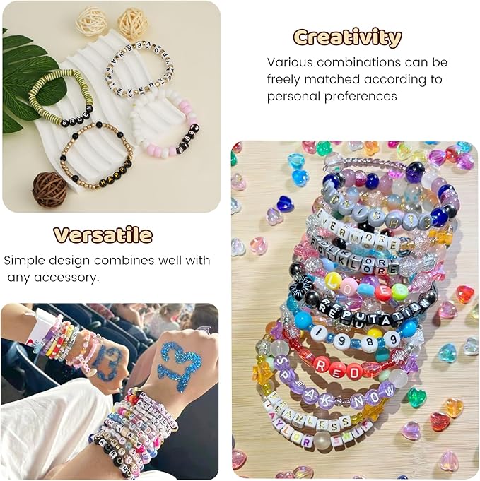 FZIIVQU 1120Pcs Acrylic Square Letter Bead, 6x6mm Letter Bead A-Z with Color Number Bead Color Love Cube Bead Jewelry Making, DIY Necklace, Key Chain, Friendship Bracelet
