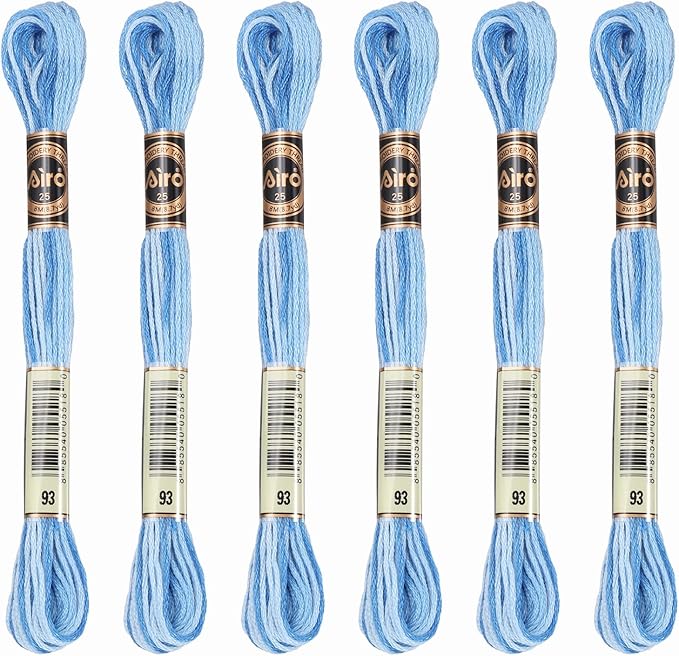PATIKIL 6 Skeins Embroidery Floss, Polyester Embroidery Threads Bracelets String for Cross-Stitch Hand Embroidery, Blue