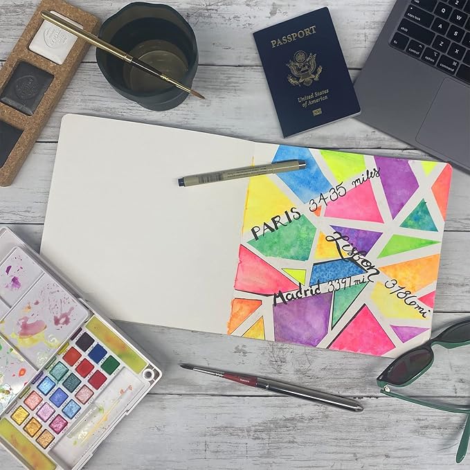 Handbook Journal Co. Artist Watercolor Sketchbook Journal, Grand Portrait 10.5 x 8.25 Inches, 140lb / 300 GSM, Hardcover w/Pocket