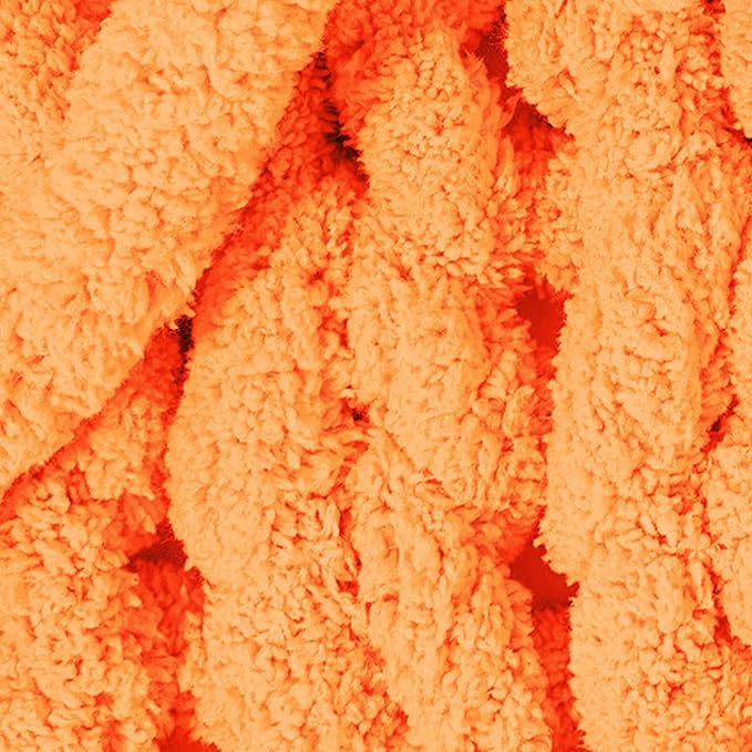 Chunky Yarn for Hand Knitting and Blankets – Super Soft Jumbo Chenille Yarn Pack for Crocheting, Bulky DIY Projects, 8 Skeins(Orange)