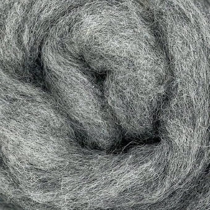 Corriedale Carded Sliver Wool Roving Variety Bundle | Best Core Wool for Needle Felting, Spinning, Wet Felting, Weaving, Dryer Balls, Yarn Roving - Ethically Sourced (Grey Spectrum)