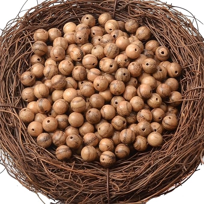 8mm Massive Beads Natural Wooden Round Loose Beads Jewelry Making with Thread 200 PCS(Aquilaria Crassna, 8mm)