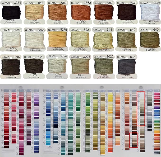 Embroidery Floss bobbins - Cross Stitch Threads - Friendship Bracelets Floss - Crafts Floss - 20 Bobbins Per Pack Embroidery Floss,Light Ash Gray Gradient