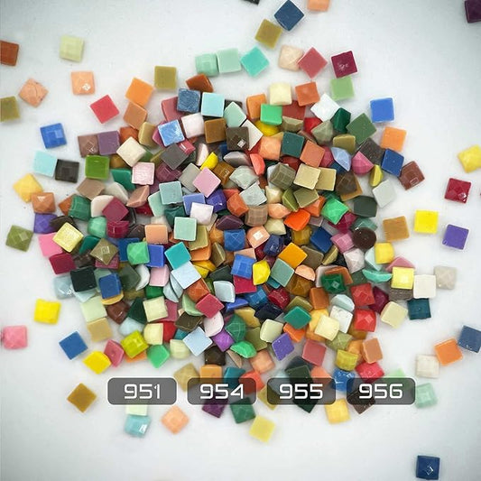 Diamonds Painting Accessories,Replacement for Missing Square Drills 951 954 955 956,Rhinestone Resin Diamond Drill,4 Colors Beads Gems Stones,3500pcs per Color