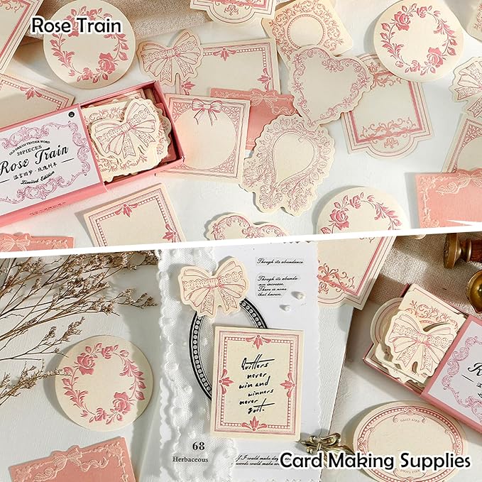 120 Pcs Embossed Scrapbooking Paper & Journaling Supplies, 160gsm Textured Scrapbook paper with Grass Fibers, Vintage Scrapbook Label Tags Set for Junk Journal Supplies, Card Making & DIY - 4 Boxes
