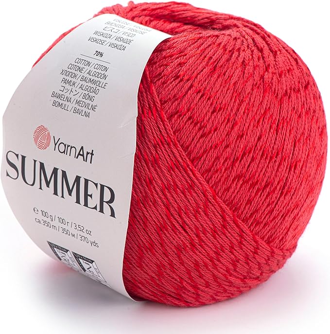YarnArt Summer – Lightweight Glittery Yarn, 70% Mercerized Cotton, 30% Viscose – Sparkly Knitting & Crochet Yarn for Shawls, Clothes & Accessories (16)