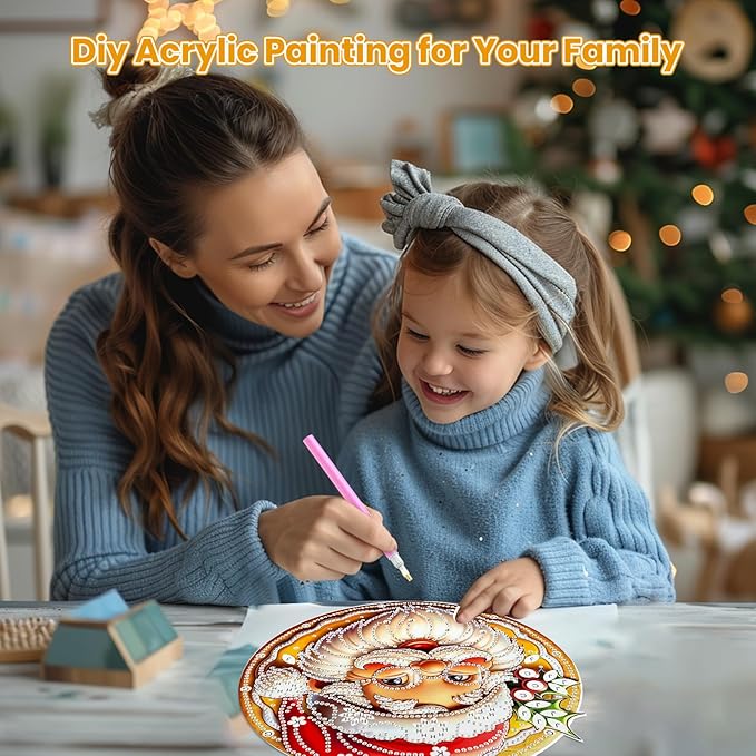 MOGTAA Christmas Diamond Art Hanging Kits for Adults Kids, Santa Claus Diamond Art Suncatchers, 5D Special Shape Diamond Painting Window Pendant Kit for Home Garden Wall Decor