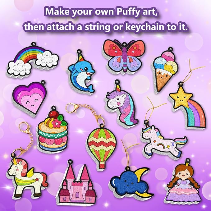 FoilColoring 3D Art Kit-Puffy Art.Magic Foam Texture Painting Kit.Mess-Free Craft for Kids.Travel and Creative Gift for Girls & Boys Ages 4, 5, 6, 7, 8, 9, 10