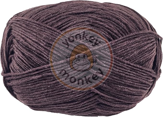 10-Pack of Yonkey Monkey 500 Grams Yarn - 70% Rayon derived from Bamboo, 30% Cotton - Imported - Brown 9036