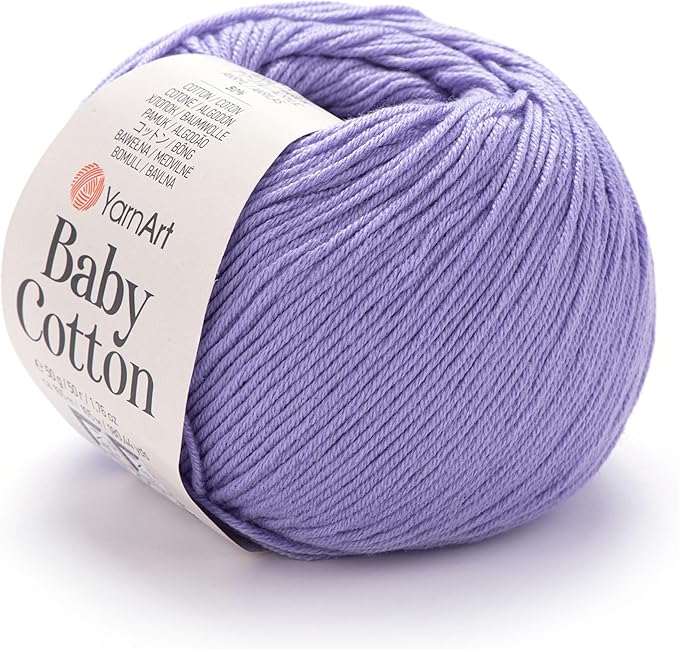 YarnArt Baby Cotton Acrylic Yarn, 50% Cotton 50% Acrylic, 1.76 Oz, 180.44 Yds (1, 418)