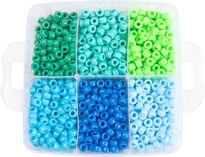 Gxueshan 4500 Pcs Acrylic Pony Beads Bulk Large Hole Plastic White Green Gold Red Black Blue Pink 24 Assorted Colors Kandi Hair Beads for Crafts Friendship Bracelet Jewelry Making Kit Set (4500)