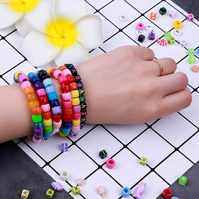 Pony Beads 10,000 Pieces Bracelet Making Kit, 30 Colors Kandi Beads Kit for Bracelets, Jewelry, Hair & Crafts, DIY Projects for Teens and Adults