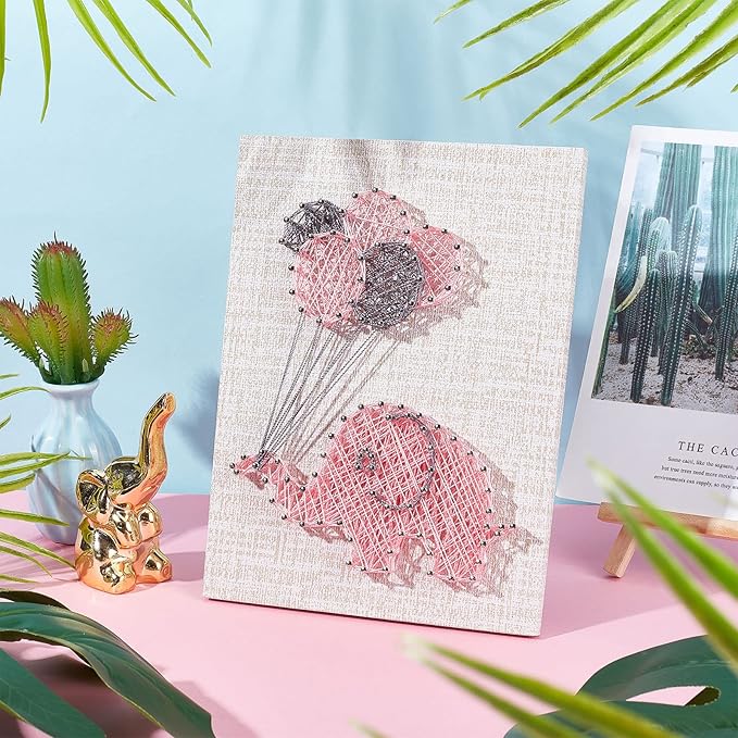 WEBEEDY DIY 3D String Art Kit for Adults Beginners, Elephant Craft Kit, Include All Necessary Accessories and Frame, Christmas Home Wall Decorations Unique Gift