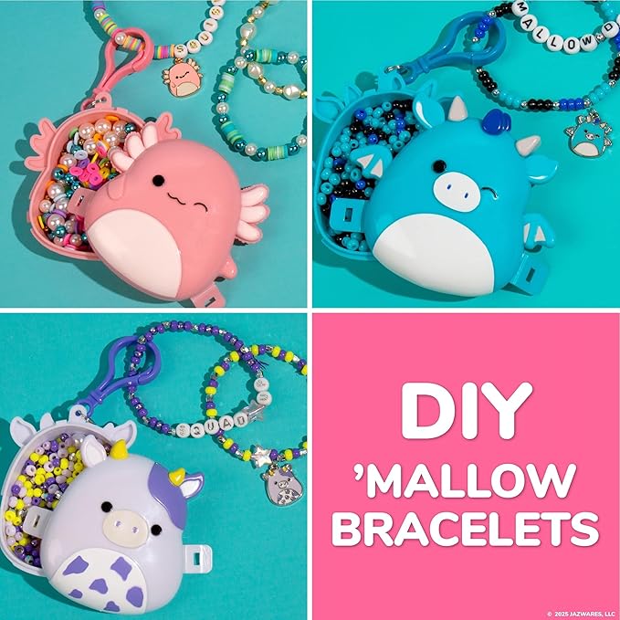 Original Squishmallows Bracelet Bundle, Bracelet Making Kit, Friendship Bracelet Kit, Charm Bracelet, Charm Bracelet Making Kit, Gifts for Girls, 7 Year Old Girl Birthday Gifts, Teen Girl Crafts